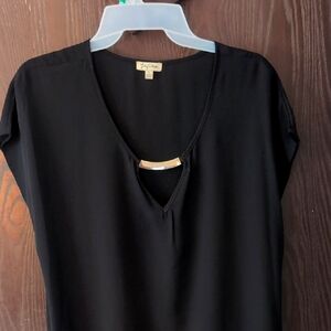 Lily White Black Blouse with Gold Detail